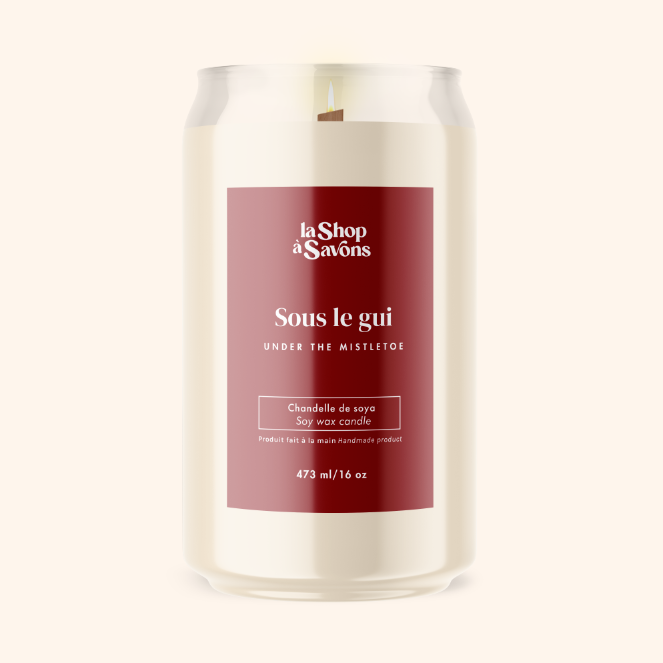 Chandelle de soya 16 oz - Sous le Gui (Under the Mistletoe)