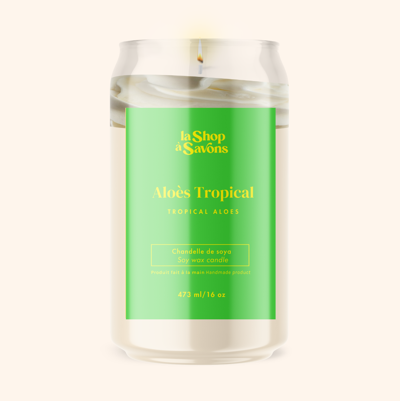 Chandelle de soya 16 oz - Aloès Tropical