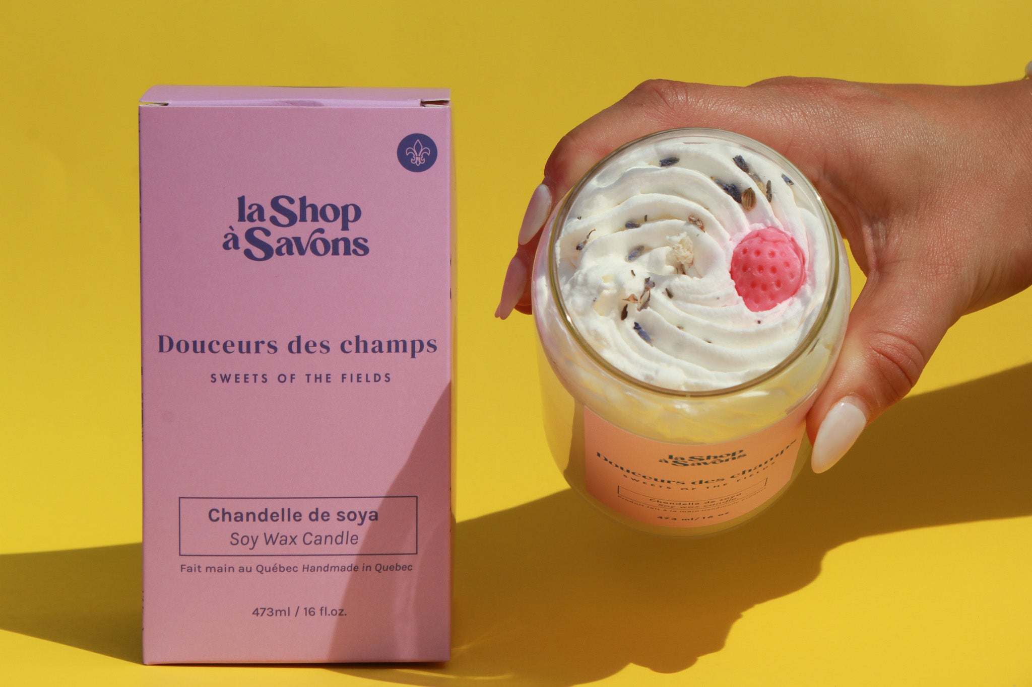 Chandelle de soya 16 oz - Douceurs des champs