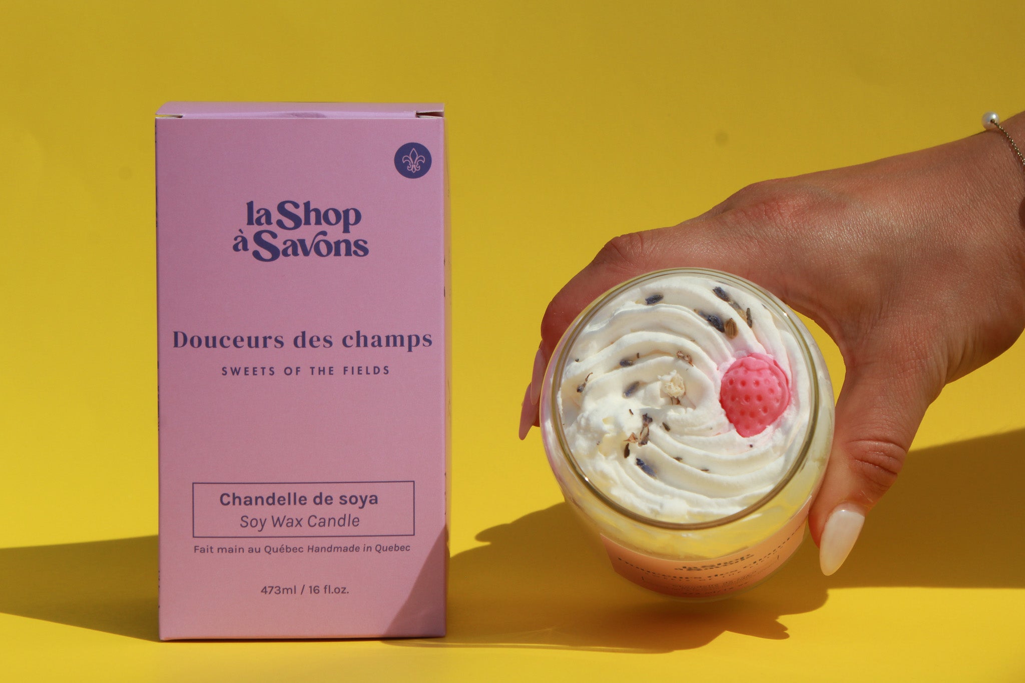 Chandelle de soya 16 oz - Douceurs des champs