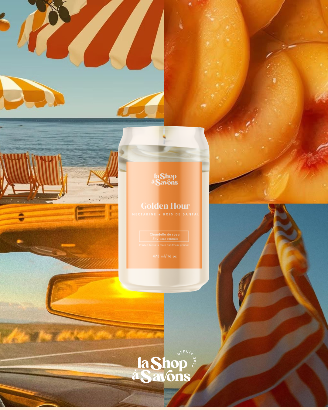 Chandelle de soya 16 oz - Golden Hour