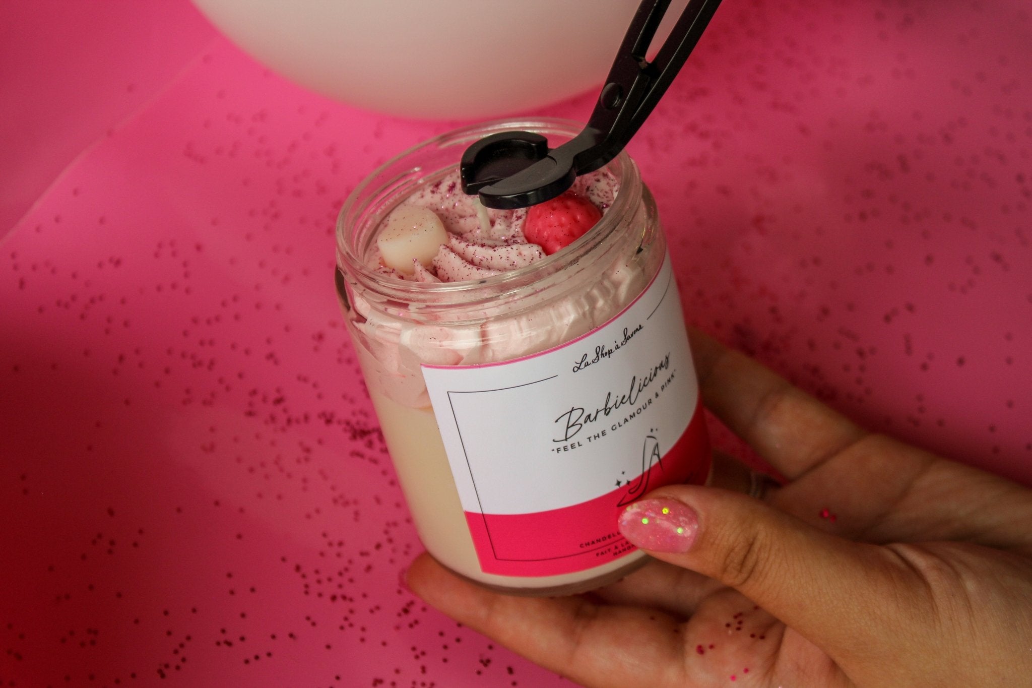 Chandelle de soya - BARBIELICIOUS - La Shop à Savons